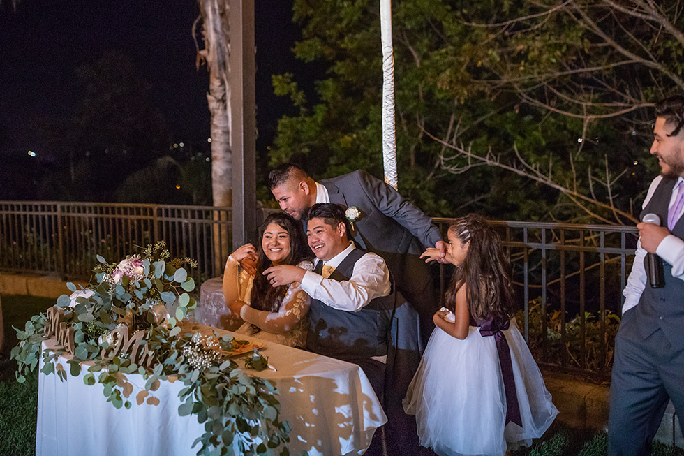 bride and groom table san diego